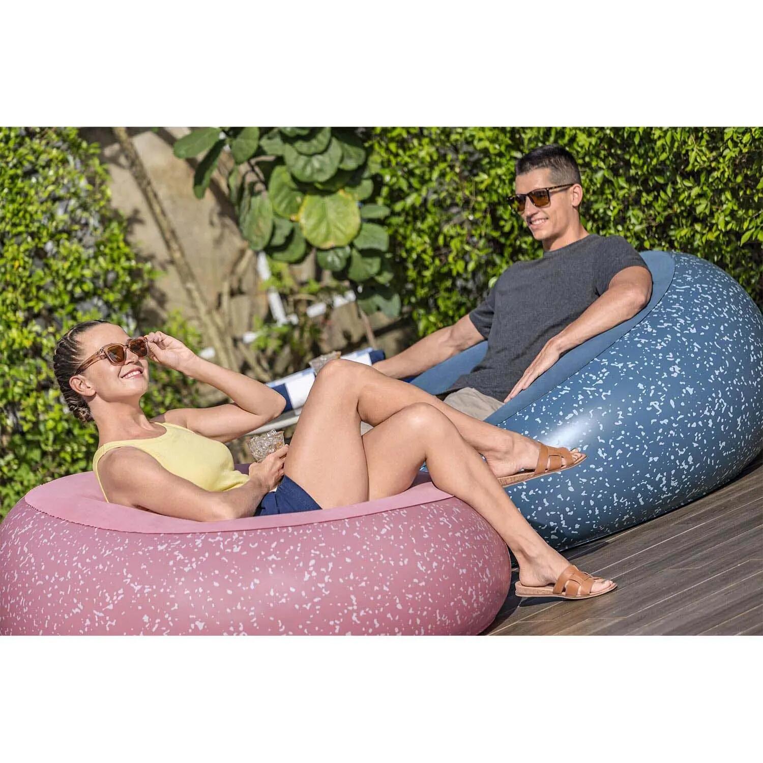 Fotel dmuchany Bestway 75155 pufa dmuchana materac do siedzenia różowy 112x112cm 9/12