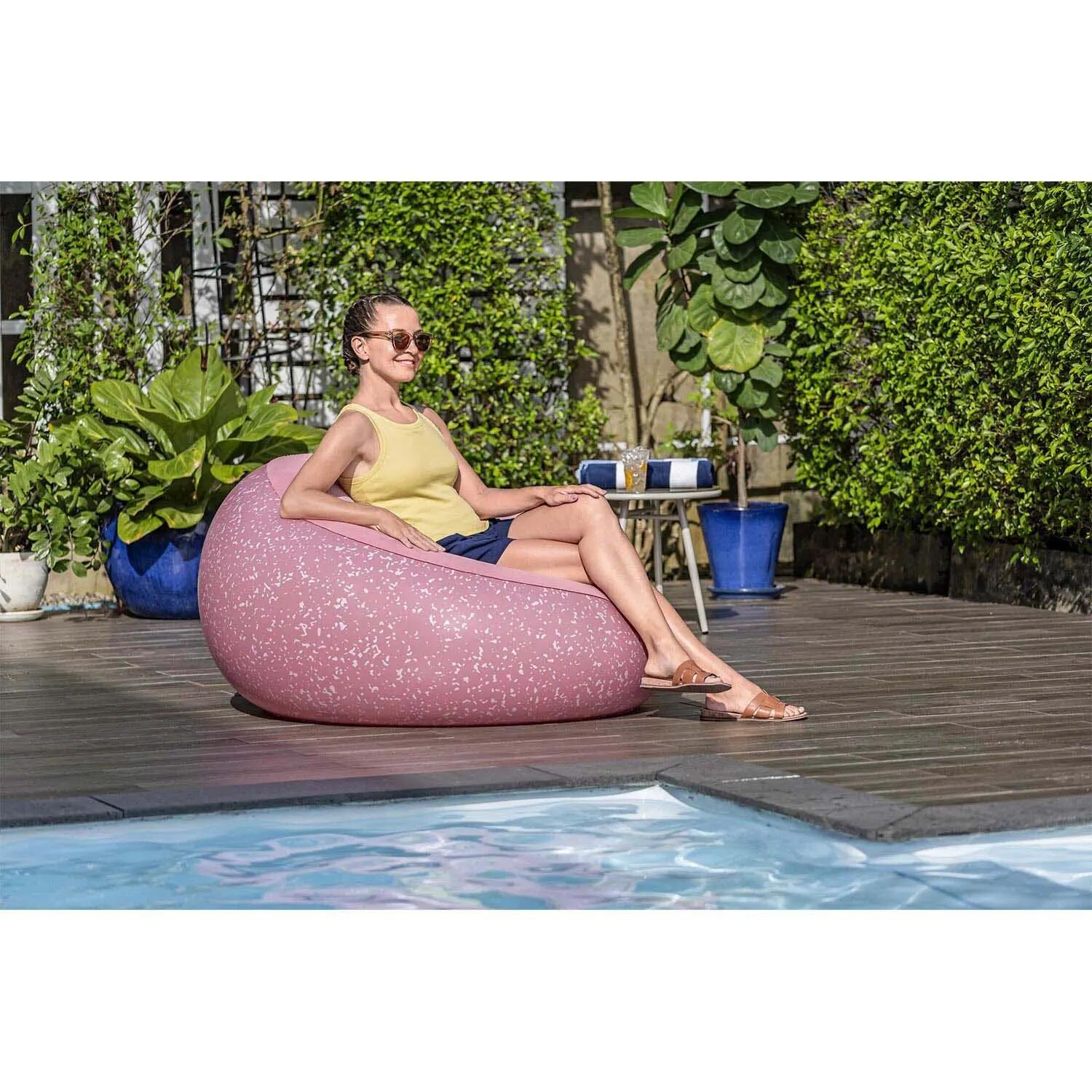 Fotel dmuchany Bestway 75155 pufa dmuchana materac do siedzenia różowy 112x112cm 7/12