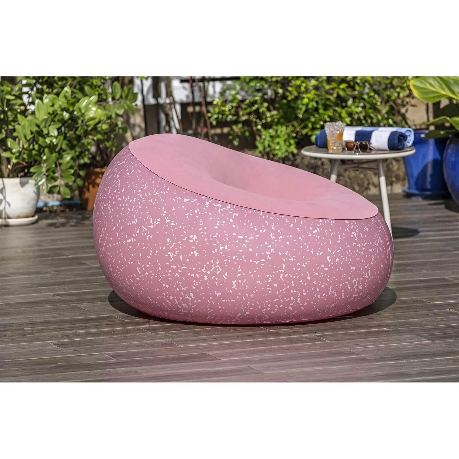 Fotel dmuchany Bestway 75155 pufa dmuchana materac do siedzenia różowy 112x112cm 6/12