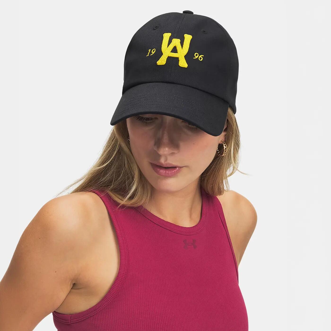 Cappellino regolabile UA Essential Low unisex nero e giallo 2/3