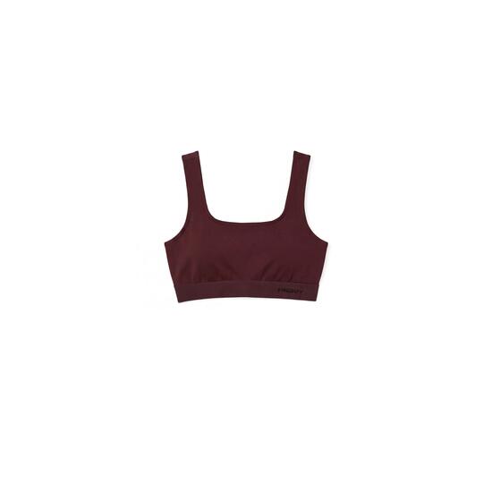 Brassière de sport sans coutures avec bande sous le buste côtelée