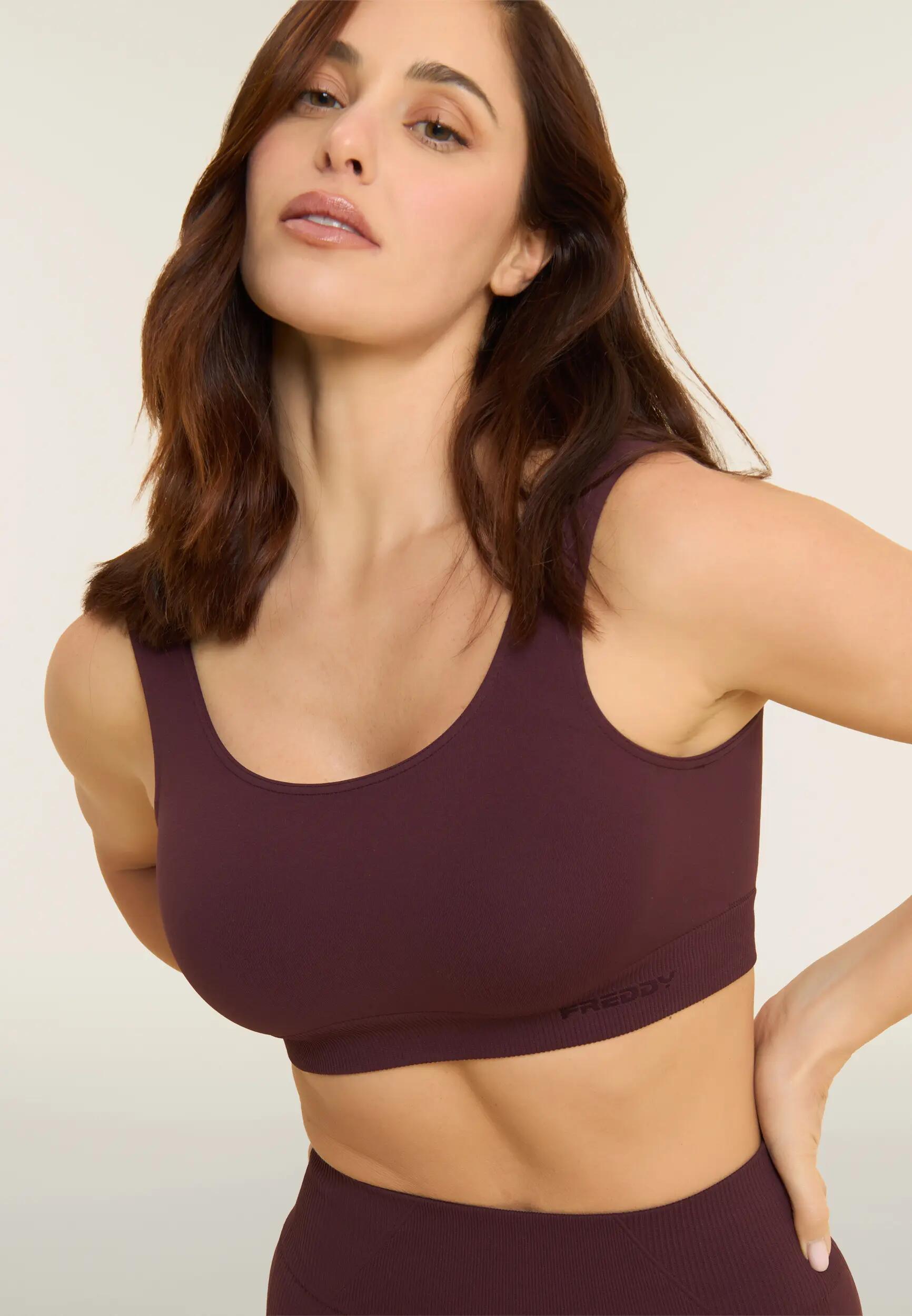 Top Sportivo Seamless con Fascia Sottoseno in costina 4/4