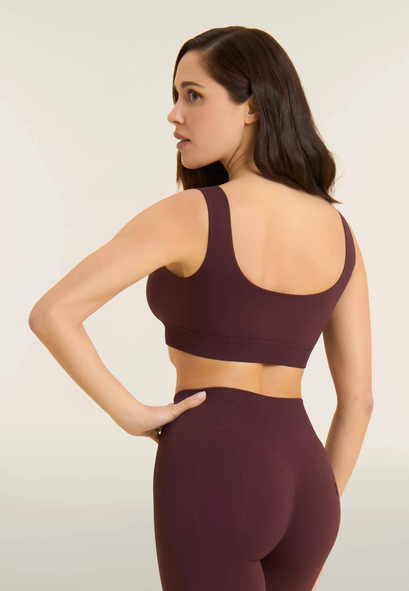 Top Sportivo Seamless con Fascia Sottoseno in costina 3/4