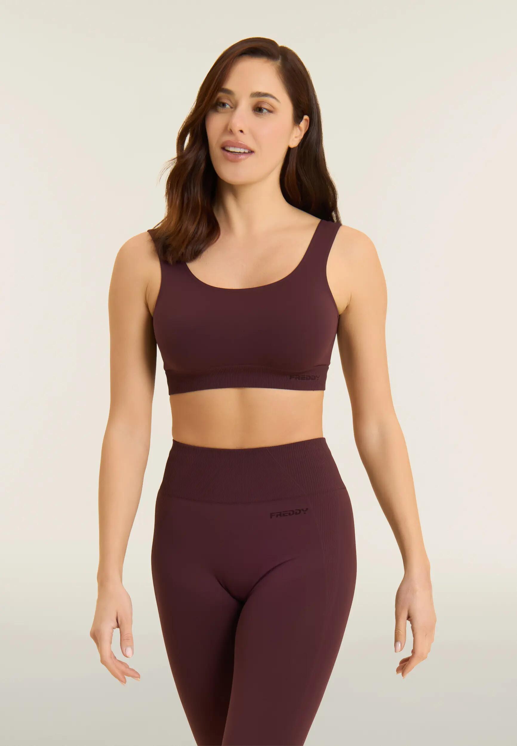 Top Sportivo Seamless con Fascia Sottoseno in costina 2/4