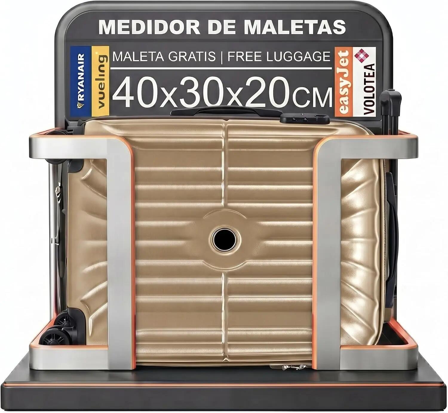 Maleta Equipaje de Mano 40x30x20cm (27L) Ruedas 360º Desmontables. ABS (Oro) 4/7