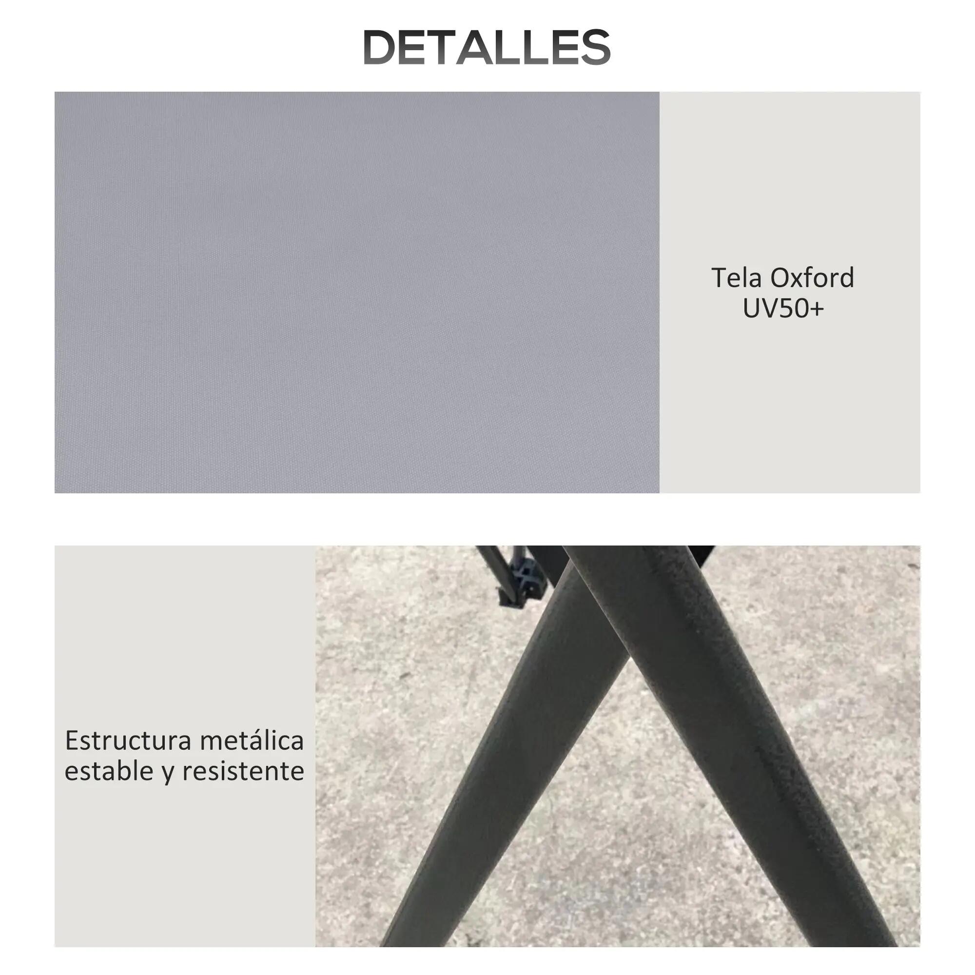 Carpa Plegable Outsunny 4x4x2,8 m Gris Claro 4/6