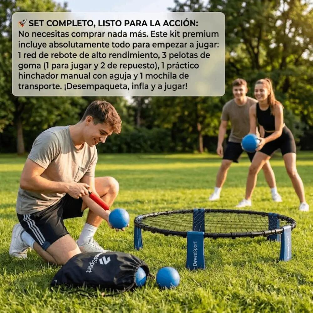 Speedy Ball - Jogo de Roundnet e Vólei com Rede de Ressalto (Ø 90 cm) para Praia 3/5