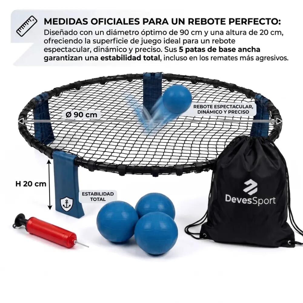 Speedy Ball - Jogo de Roundnet e Vólei com Rede de Ressalto (Ø 90 cm) para Praia 2/5