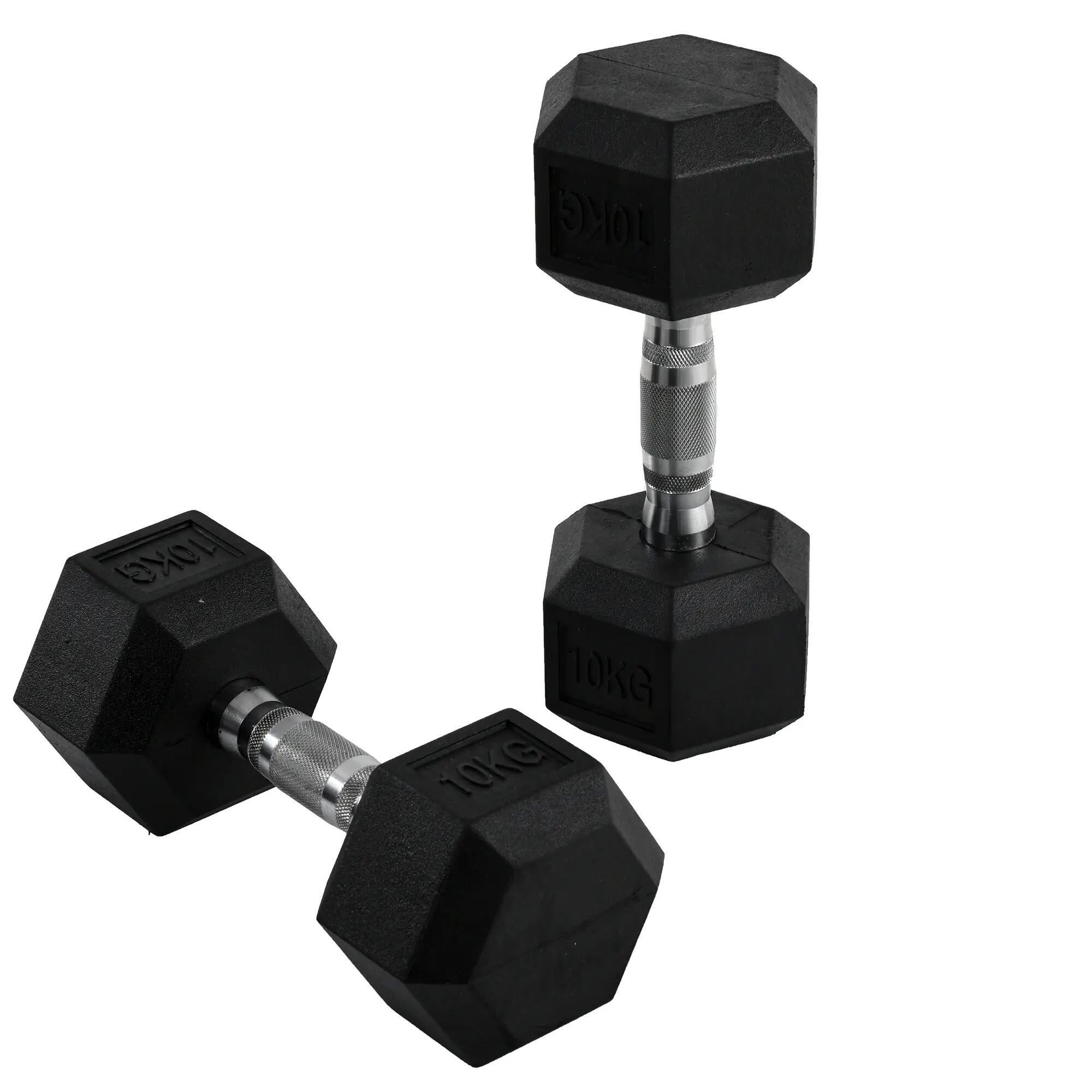 Haltères - Musculation - Unisexe - hexagonales, poignées moletées 2/6