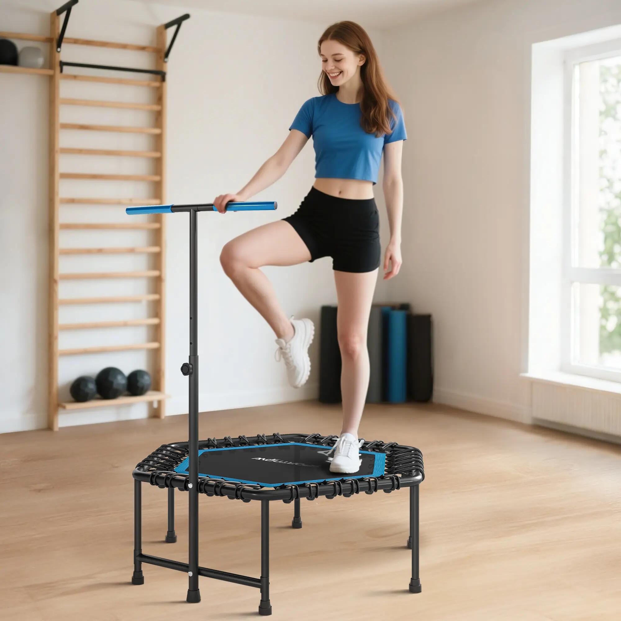 Trampoline de fitness 114 cm, cordes élastiques, poignée réglable 3 positions, t 3/9