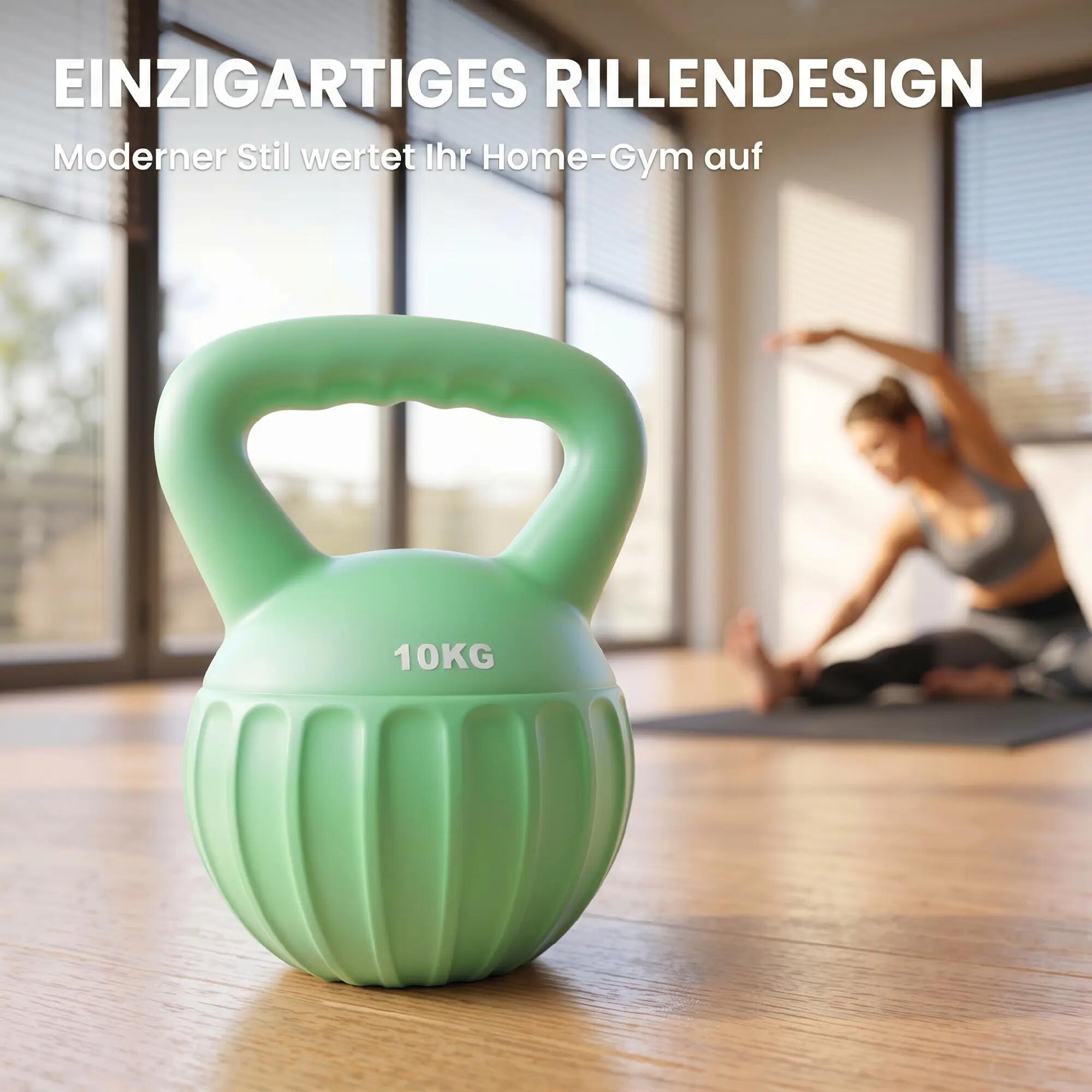 Kettlebell - Musculation - Unisexe - Lestée sable 6 kg - Vert 6/6