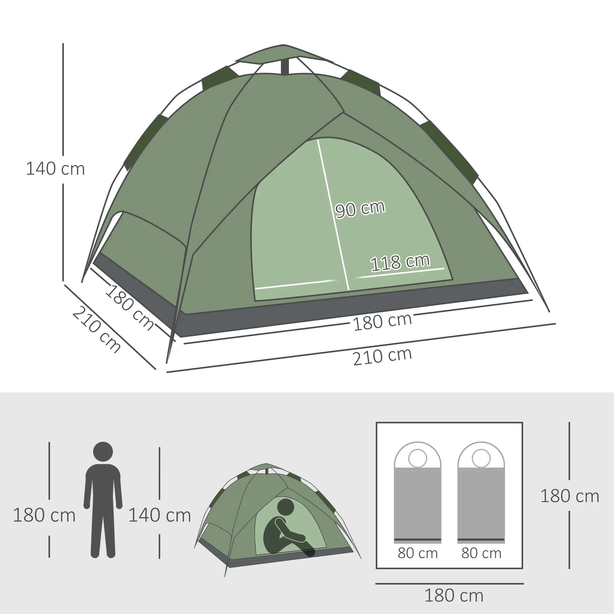 Tente dôme - camping - unisexe - 4 saisons, polyester 5/6