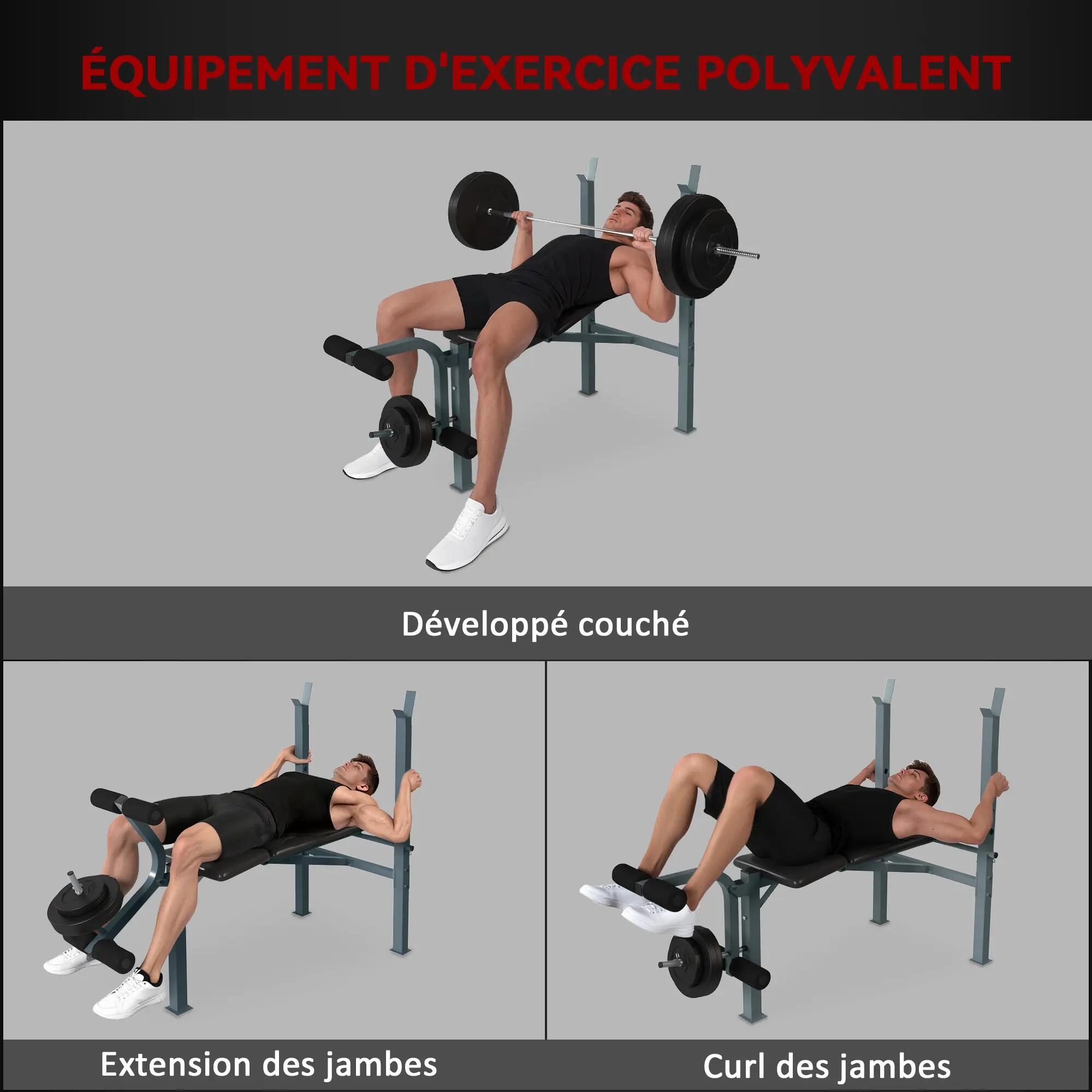 Banc de musculation - forme physique - dossier réglable 6/6