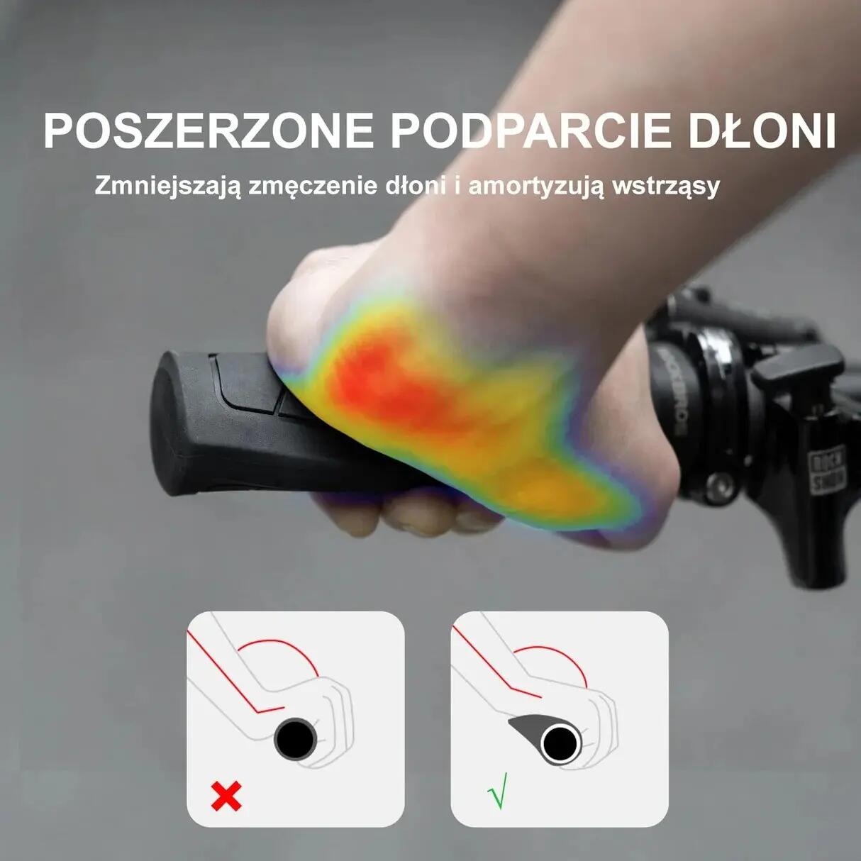 Chwyty rowerowe ergonomiczne rączki gripy Rockbros 22,2 mm kierownicy 5/7
