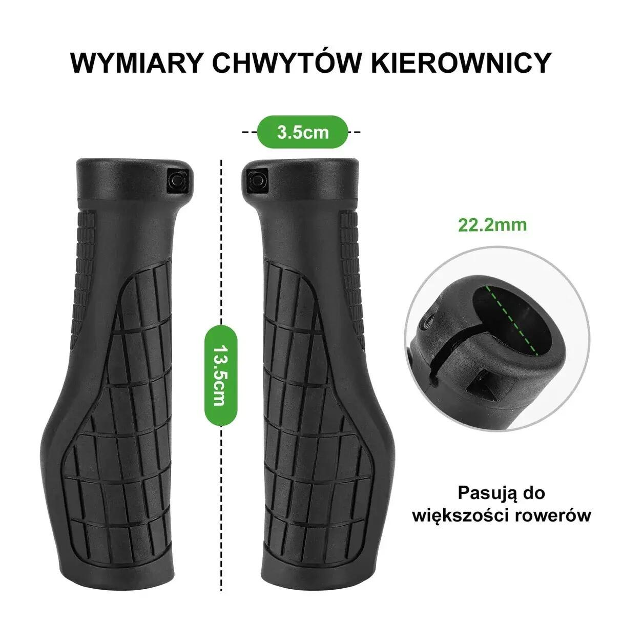 Chwyty rowerowe ergonomiczne rączki gripy Rockbros 22,2 mm kierownicy 4/7