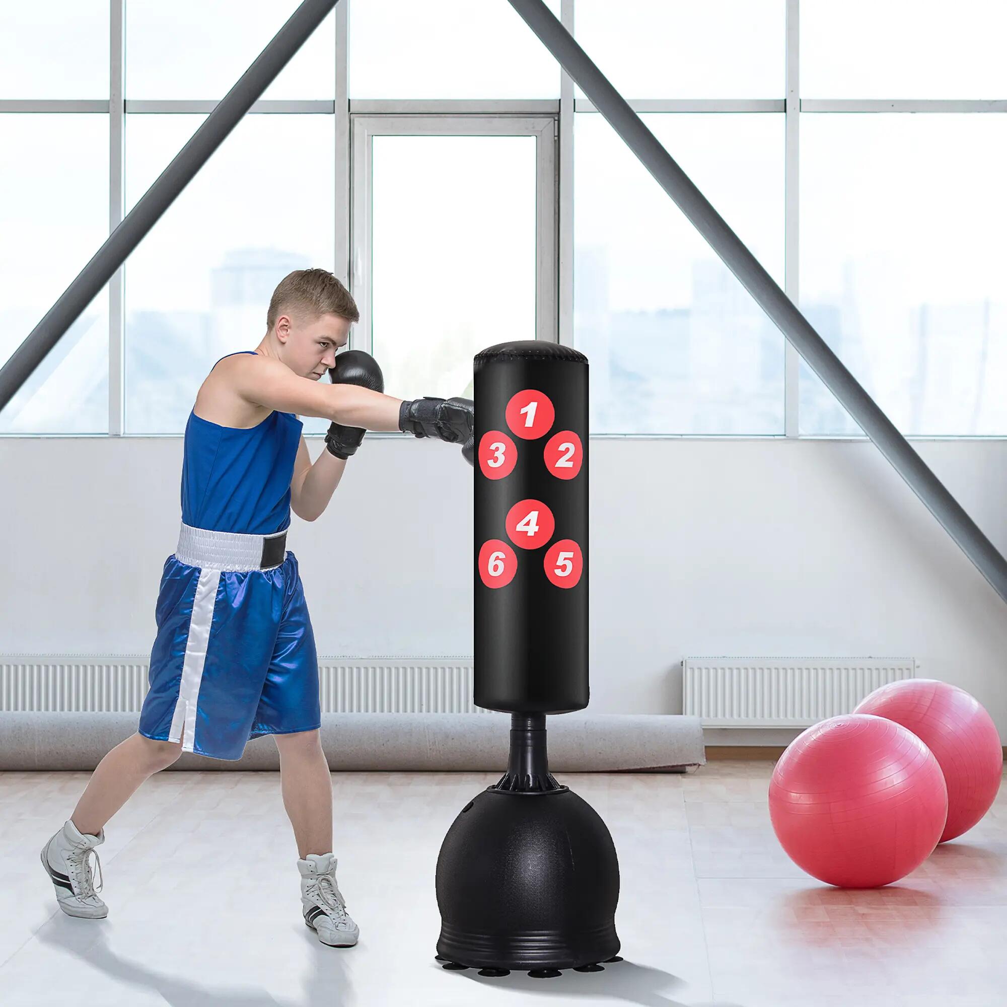 Sac de frappe autoportant - boxe - unisexe - base ventouse - noir 4/6