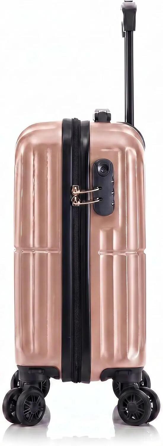 Maleta Equipaje de Mano 40x30x20cm (27L) Ruedas 360º Desmontables. Oro Rosa 5/7