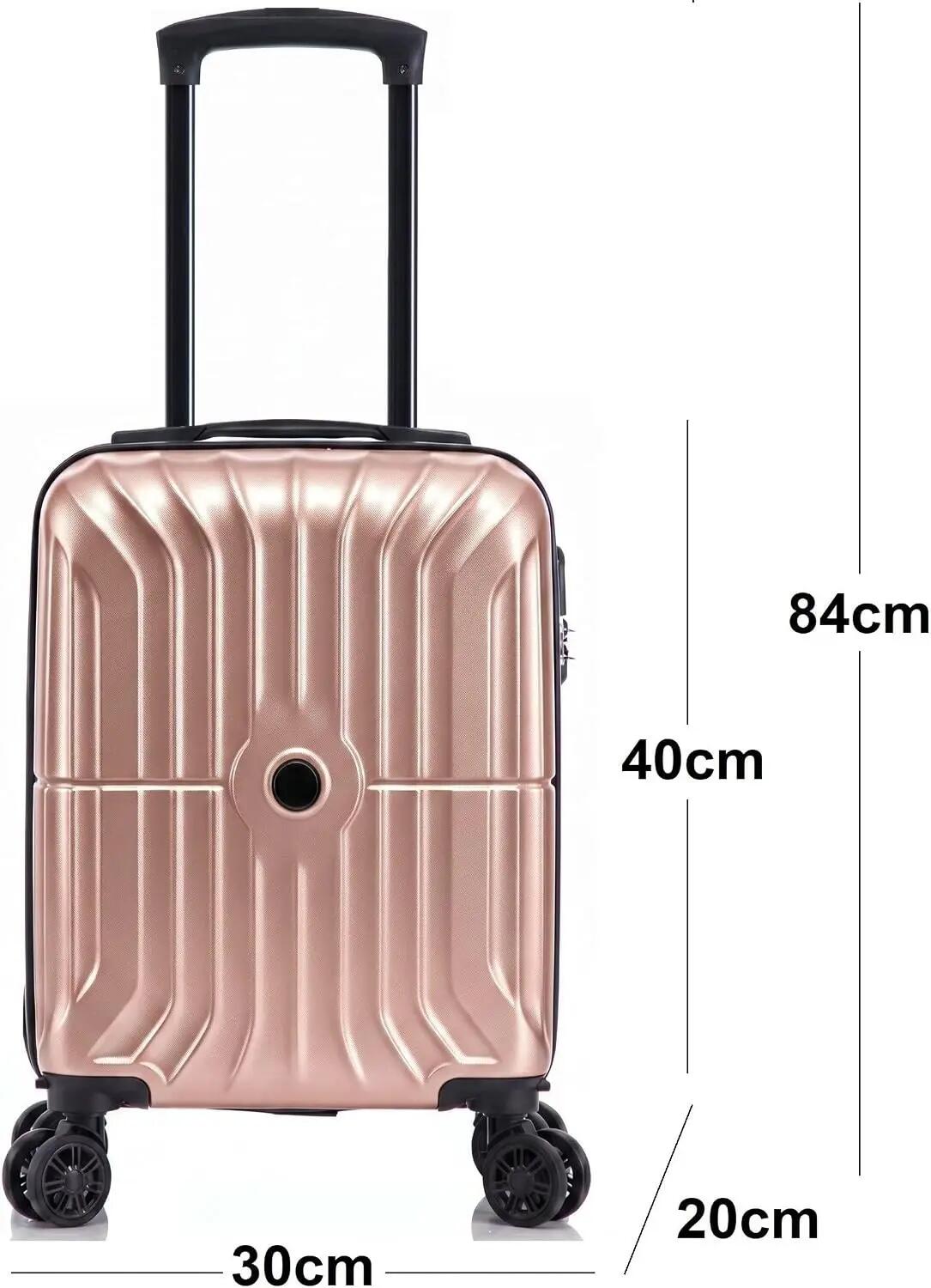 Maleta Equipaje de Mano 40x30x20cm (27L) Ruedas 360º Desmontables. Oro Rosa 3/7