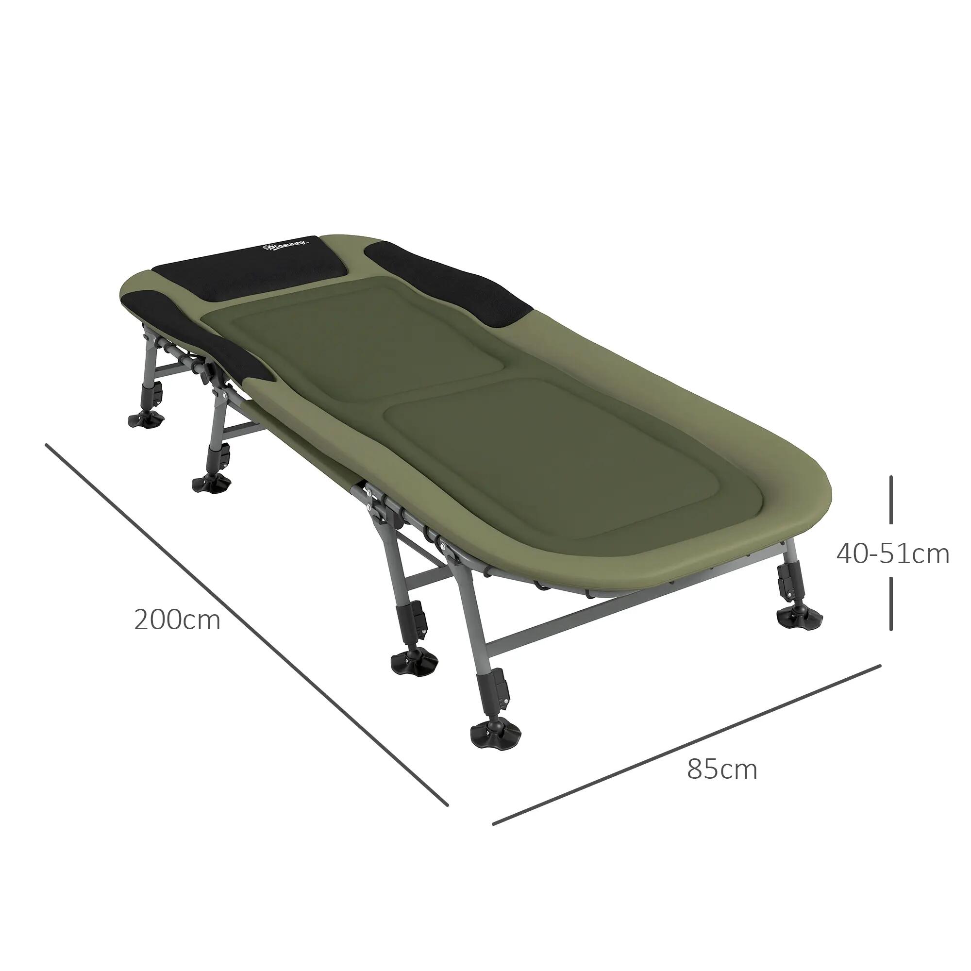 Lit de camp - Pliable, dossier réglable - Vert 5/6