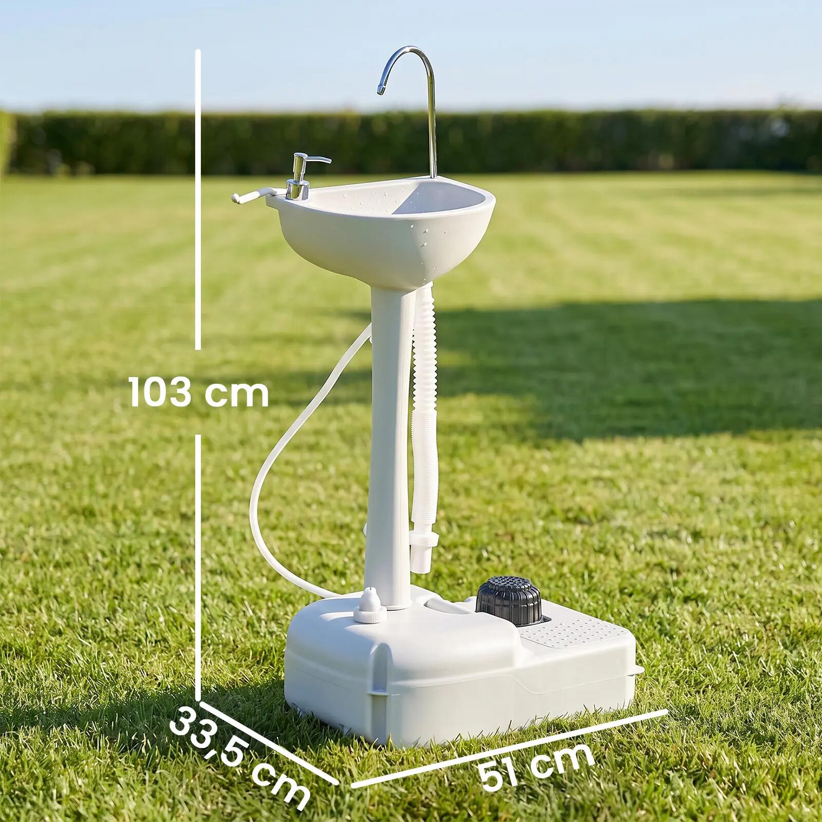 Lavabo - camping - unisexe - pompe à pied, roulettes - blanc 5/6