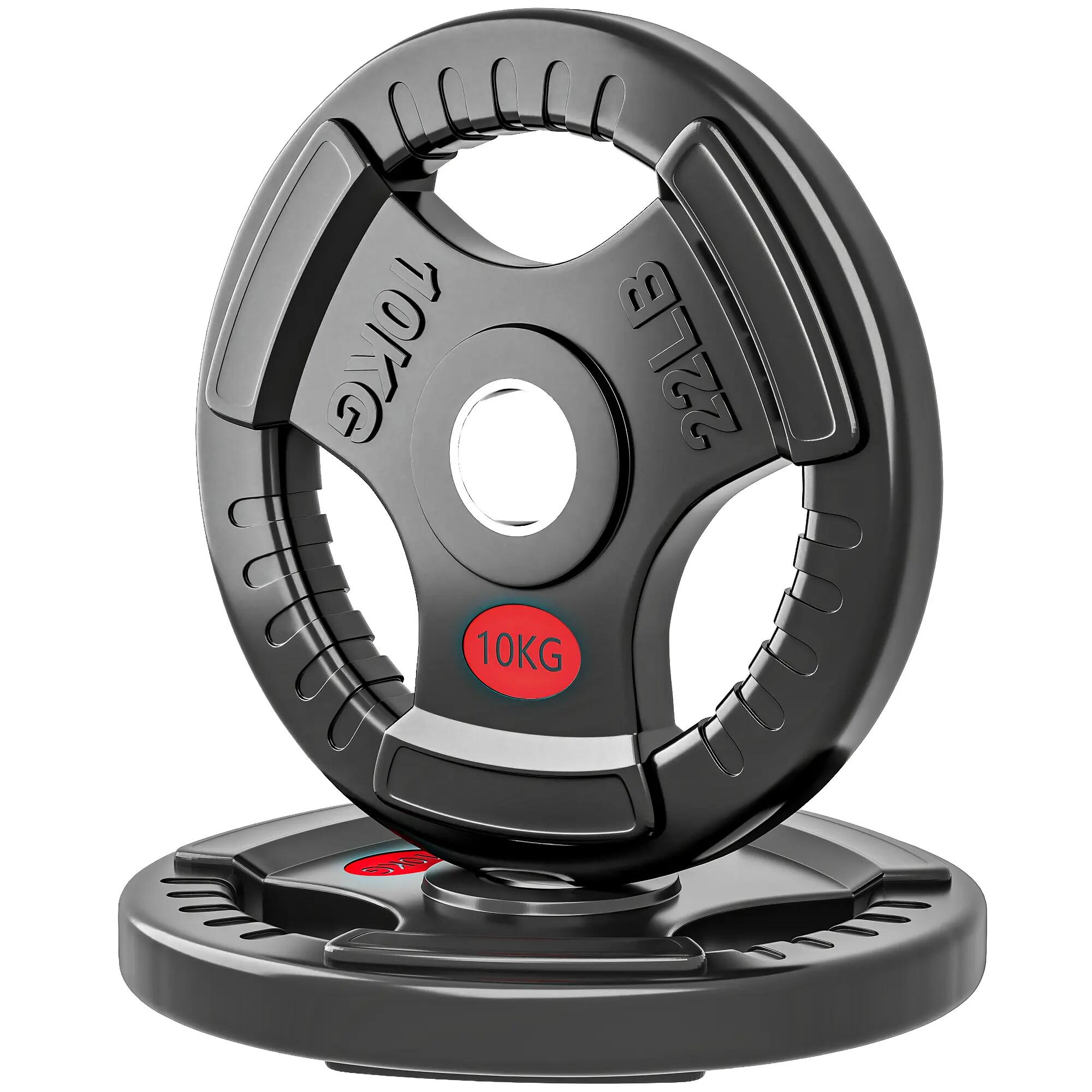 Disques de musculation olympiques, trou de 50 mm, 2 x 10 kg, avec anneau intérie 2/9