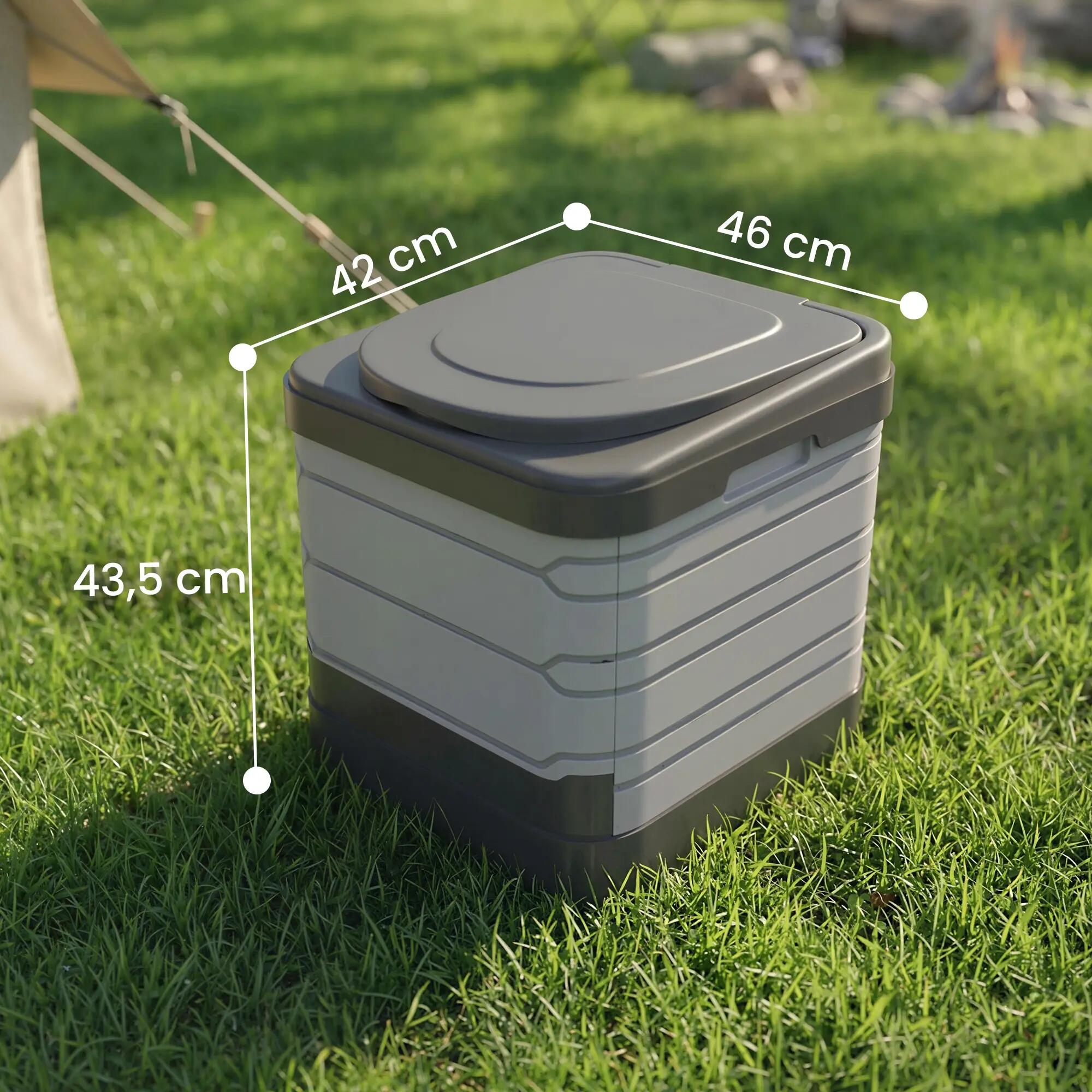 toilette de camping - camping - unisexe - pliable, stable 150 kg - gris 5/6