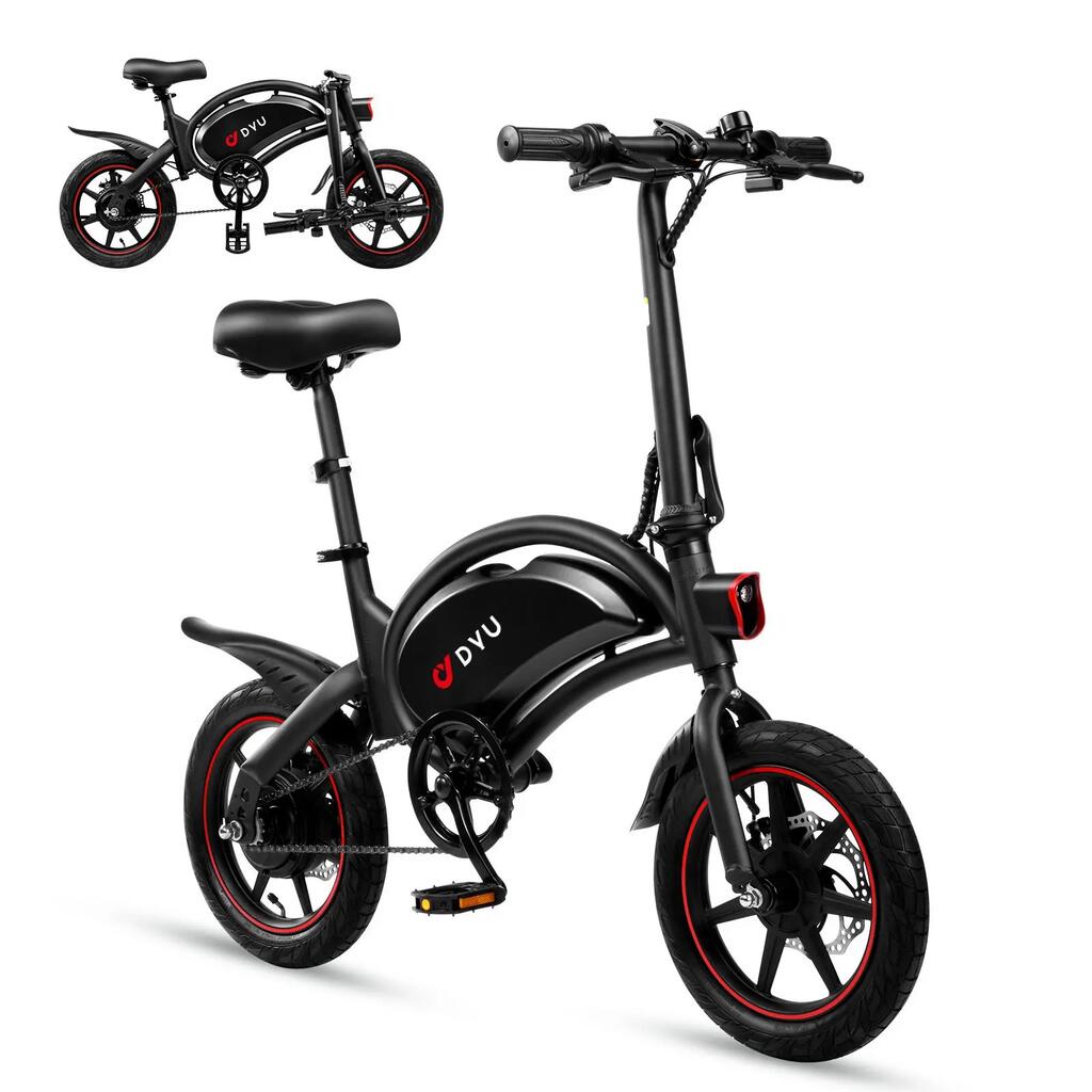 Компактен сгъваем електрически велосипед D3F 14″, 250 W, 50 km и ръчна газ