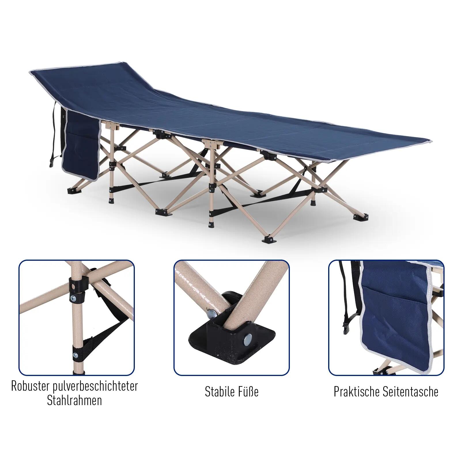 Lit de camp - Camping - Unisexe - Pliable, robuste - Bleu 6/6