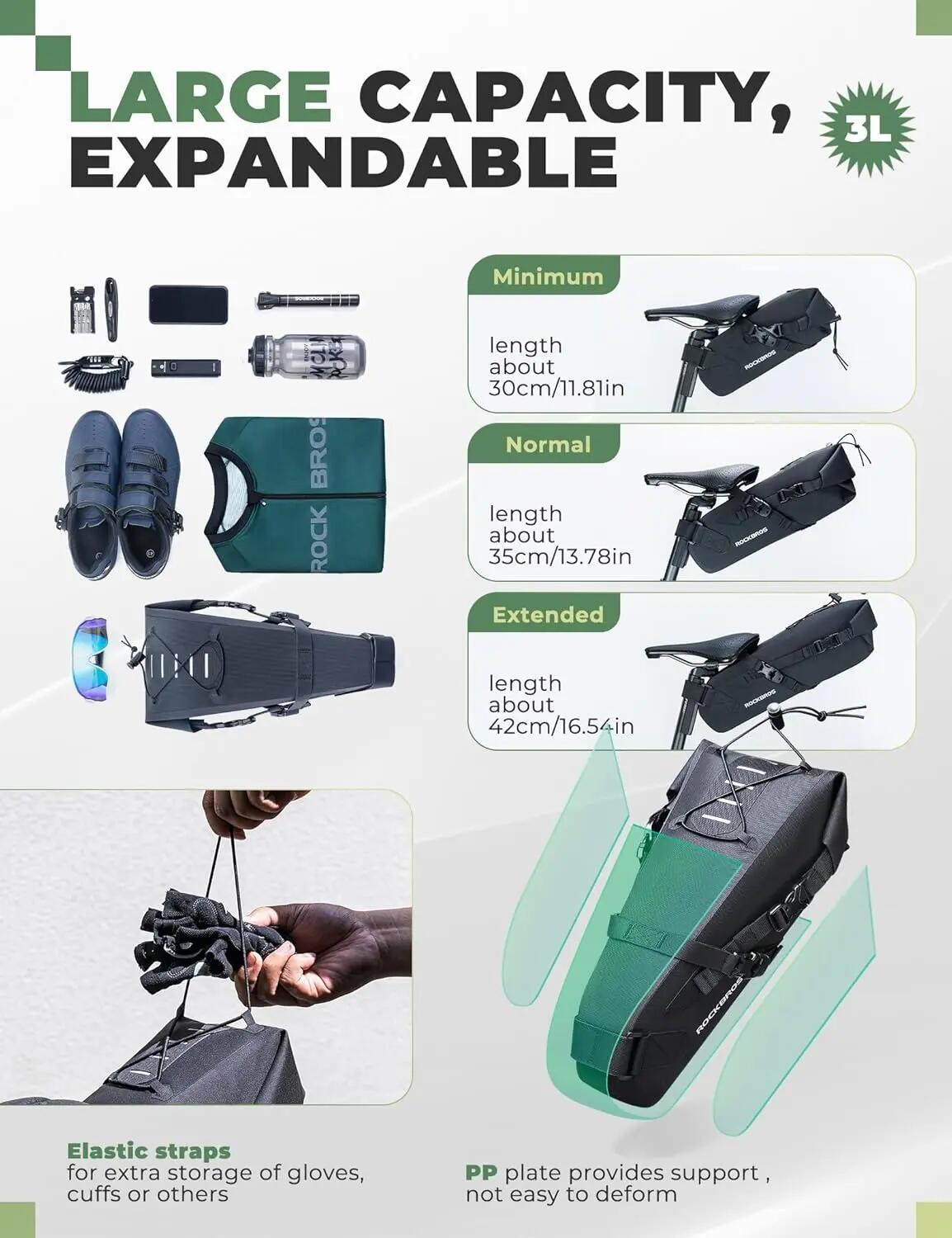 Torba podsiodłowa Rockbros Bikepacking wodoodporna sakwa rowerowa 3 l 3/7