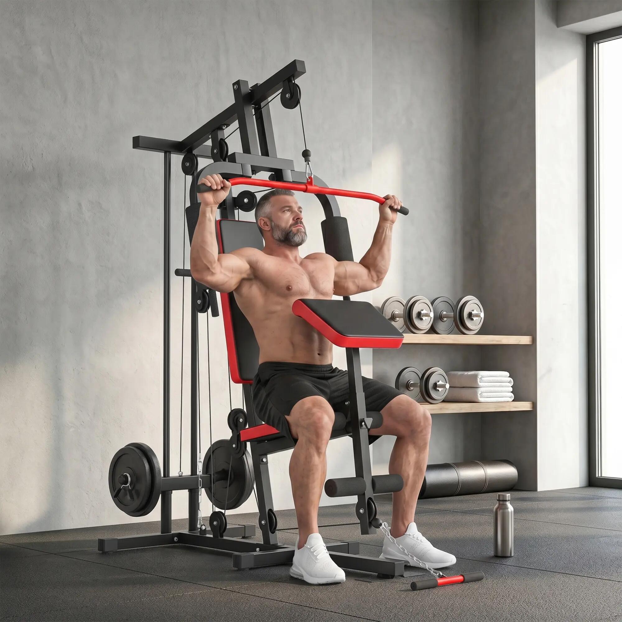 Station de musculation développé couché butterfly barre latissimus curler 2/5