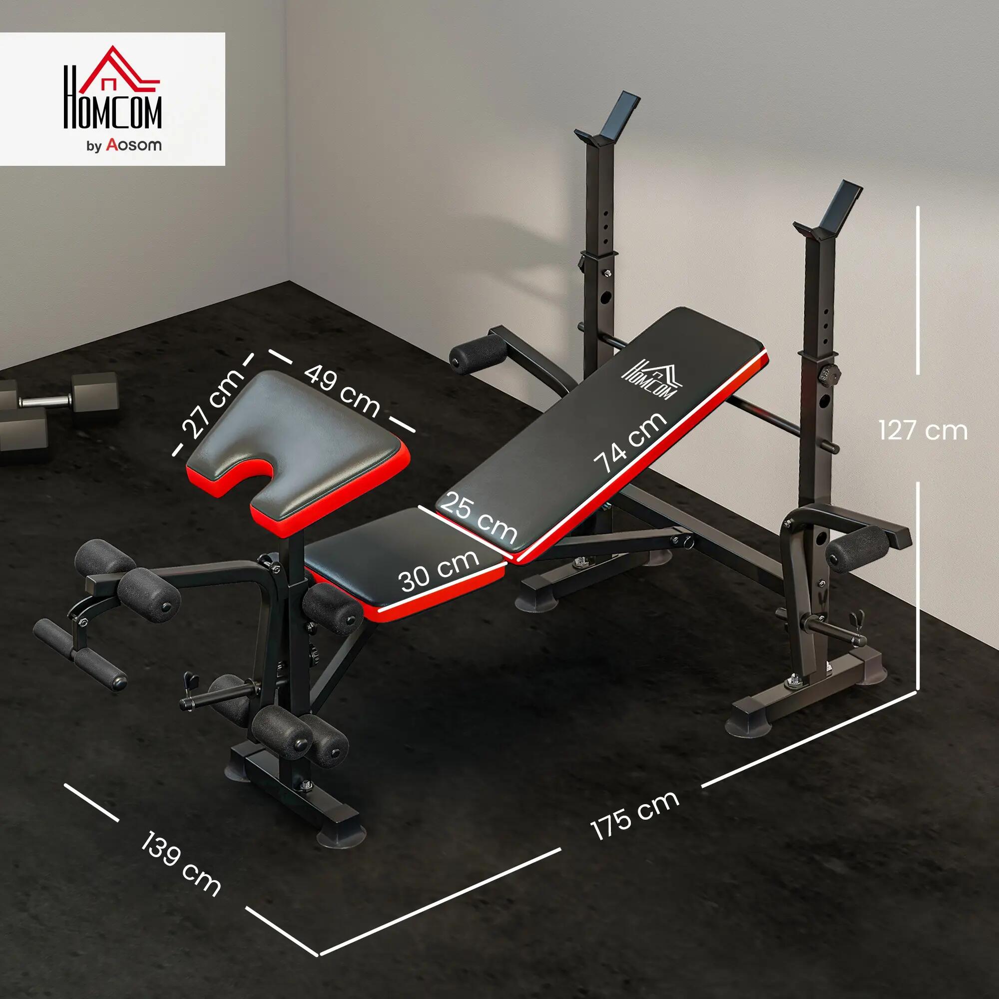 Banc musculation - forme - multifonction, réglable - noir 5/6