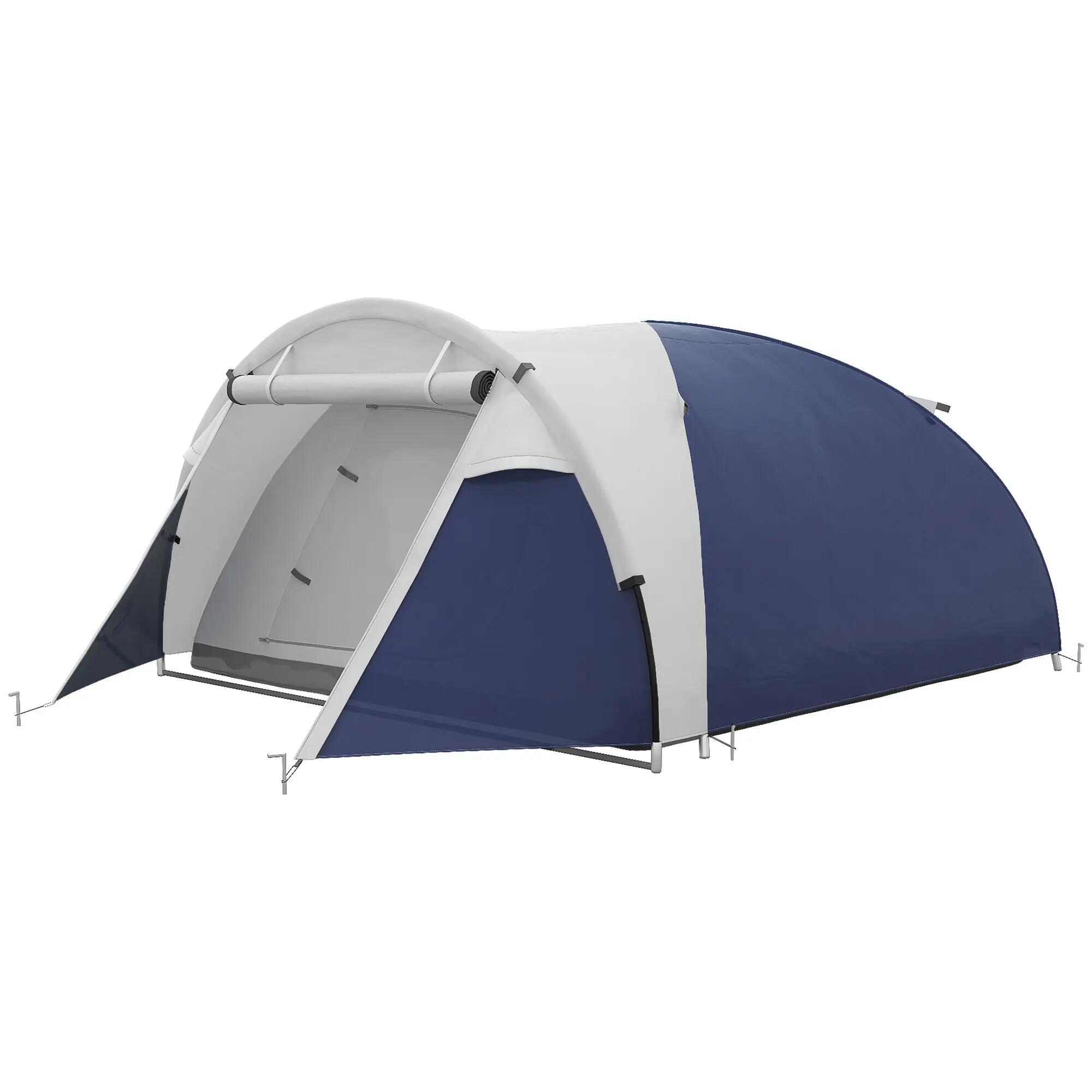 Tente de camping - Plein air - Pop-up, imperméable, 2 portes - Bleu 2/6