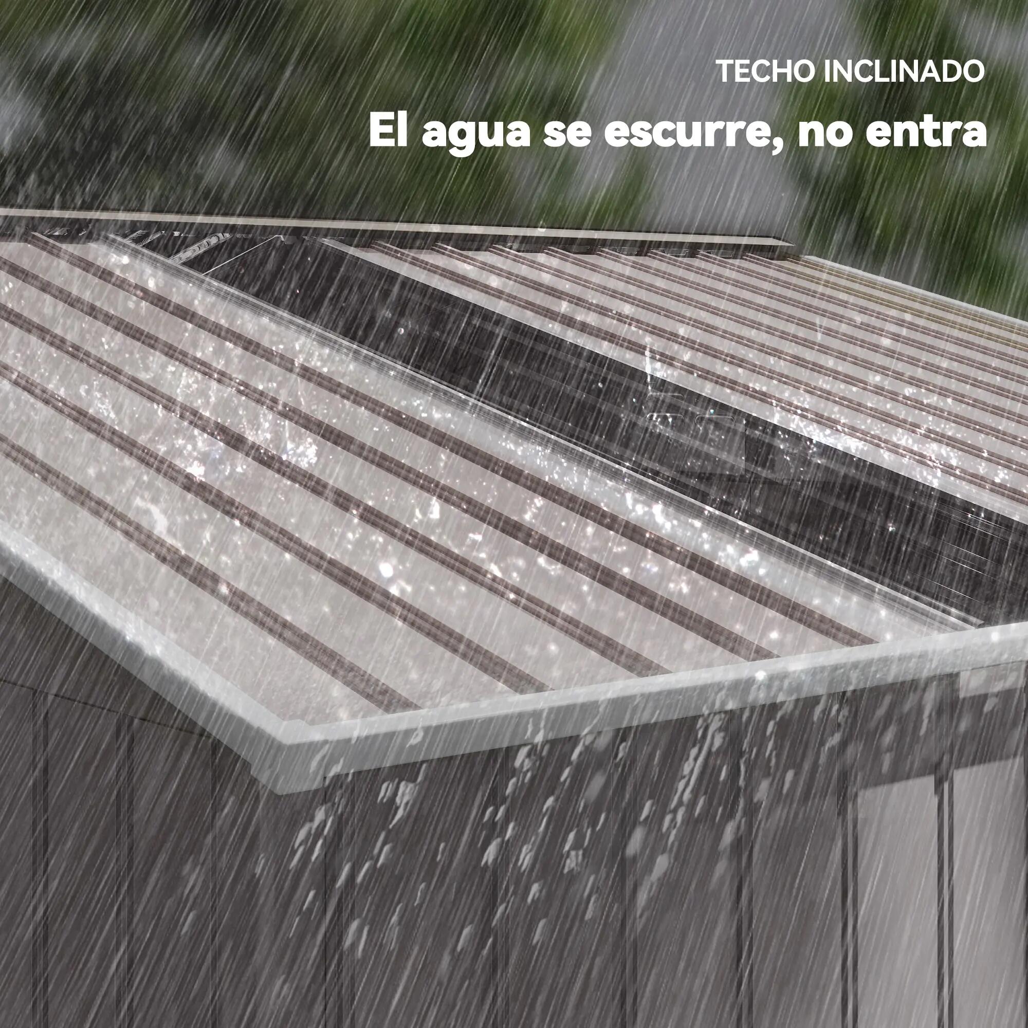 Caseta metalica jardin 4,9 m² gris claro 4/6