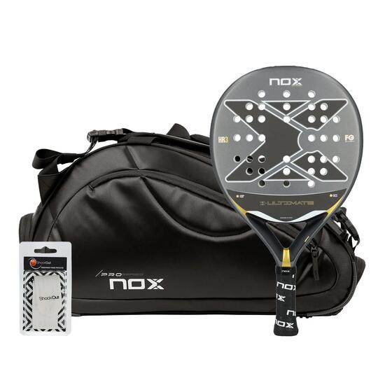 Pack Nox Ultimate Grau Gold + Padel-taschen Nox Pro Series