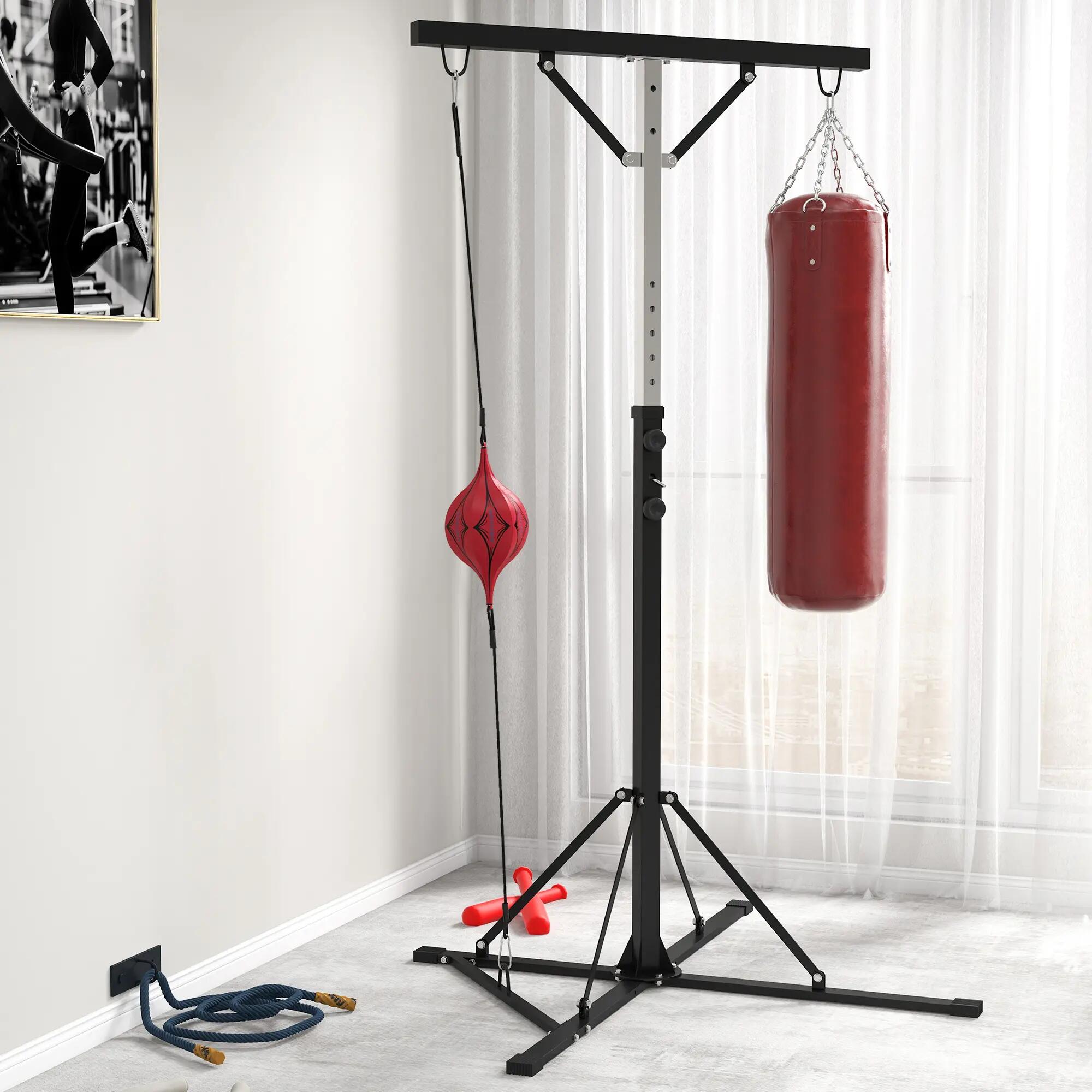 support sac de frappe - boxe - réglable, métal - noir 4/6