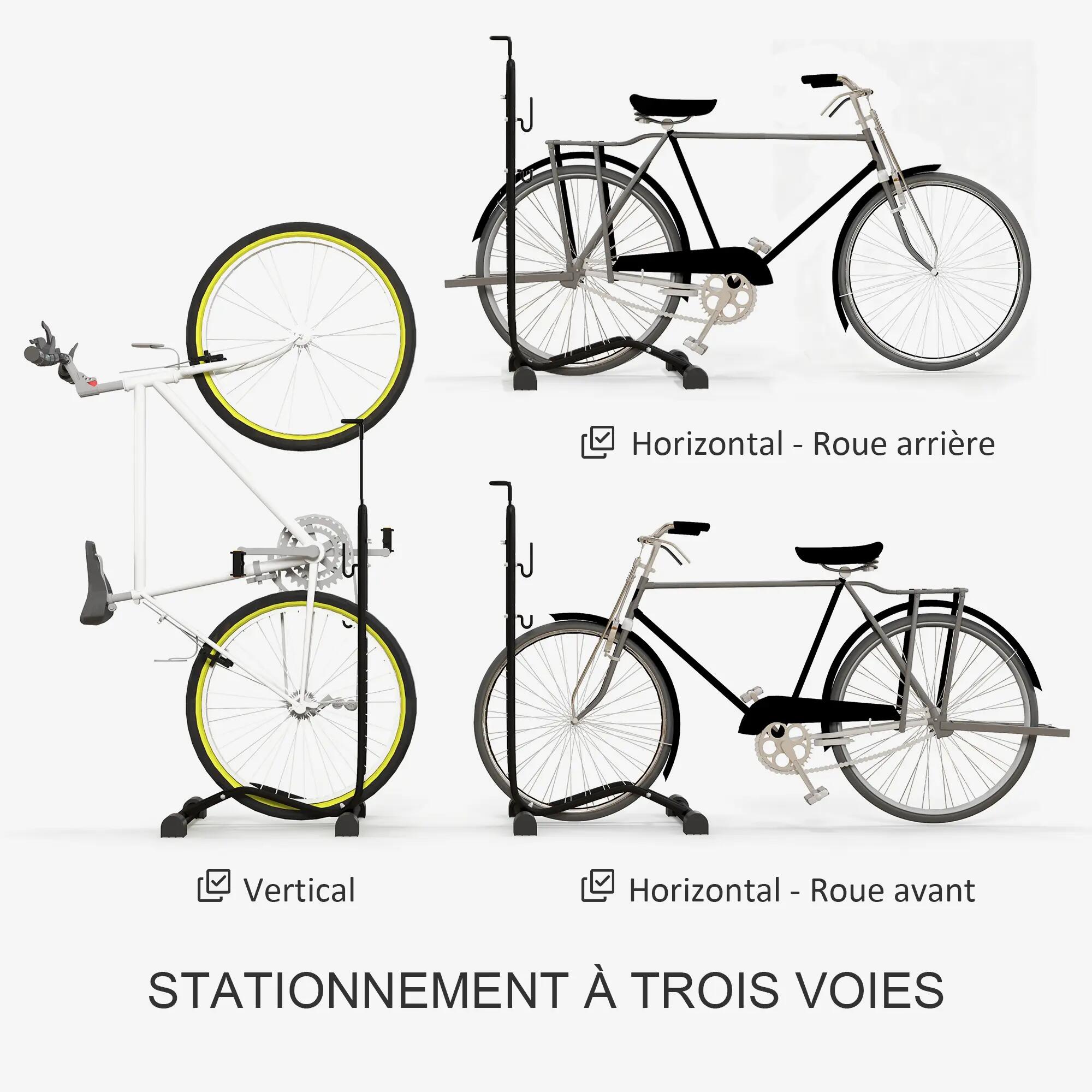 Porte-vélo - Camping - Garage/maison - Autoportant, réglable, acier 6/6