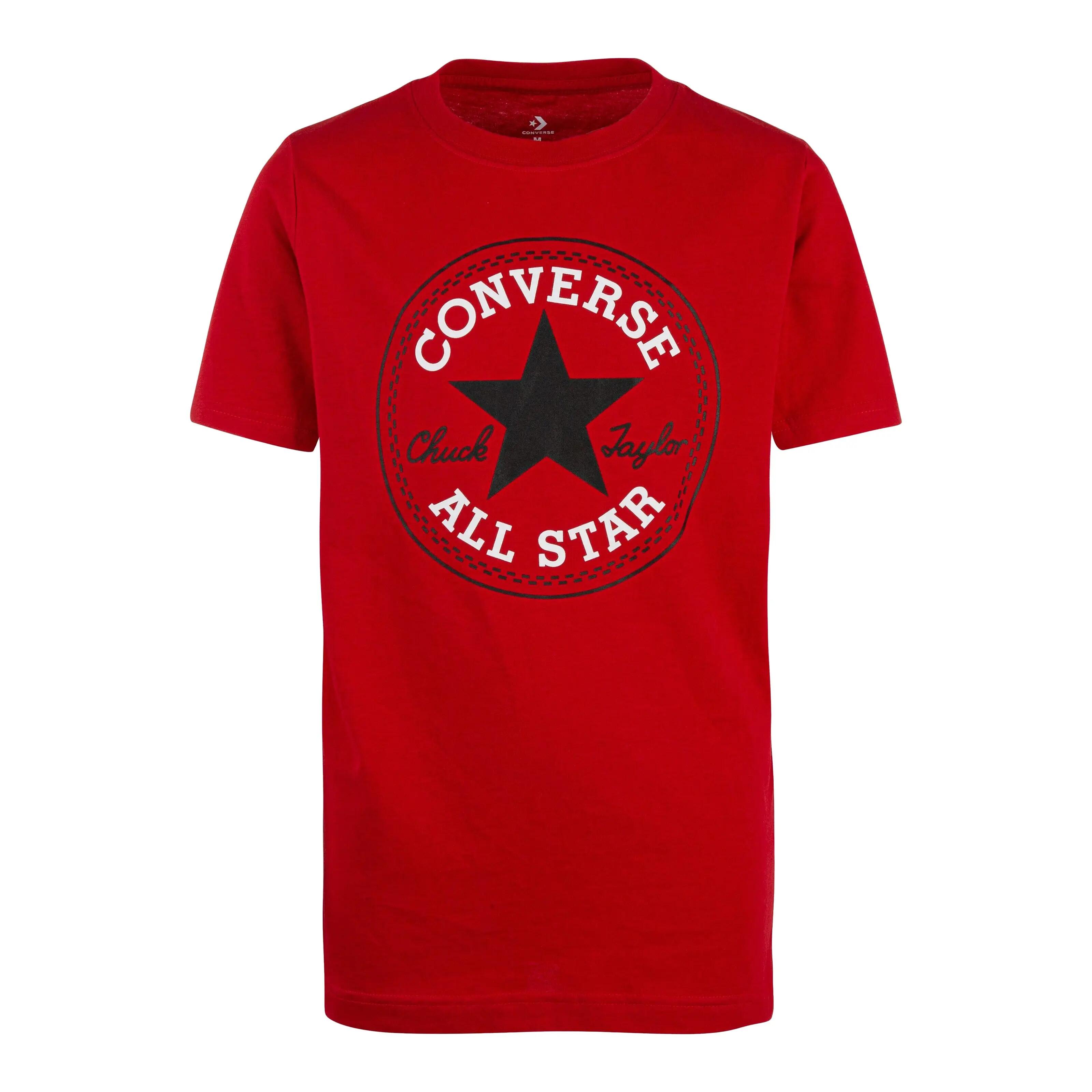 CONVERSE Děstké Tričko s krátkým rukávem Chuck Patch Červený