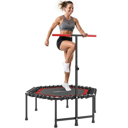 Trampoline de fitness 114 cm, cordes élastiques, poignée réglable 3 positions, t