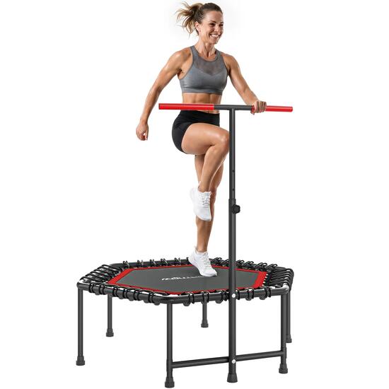 Trampoline de fitness 114 cm, cordes élastiques, poignée réglable 3 positions, t