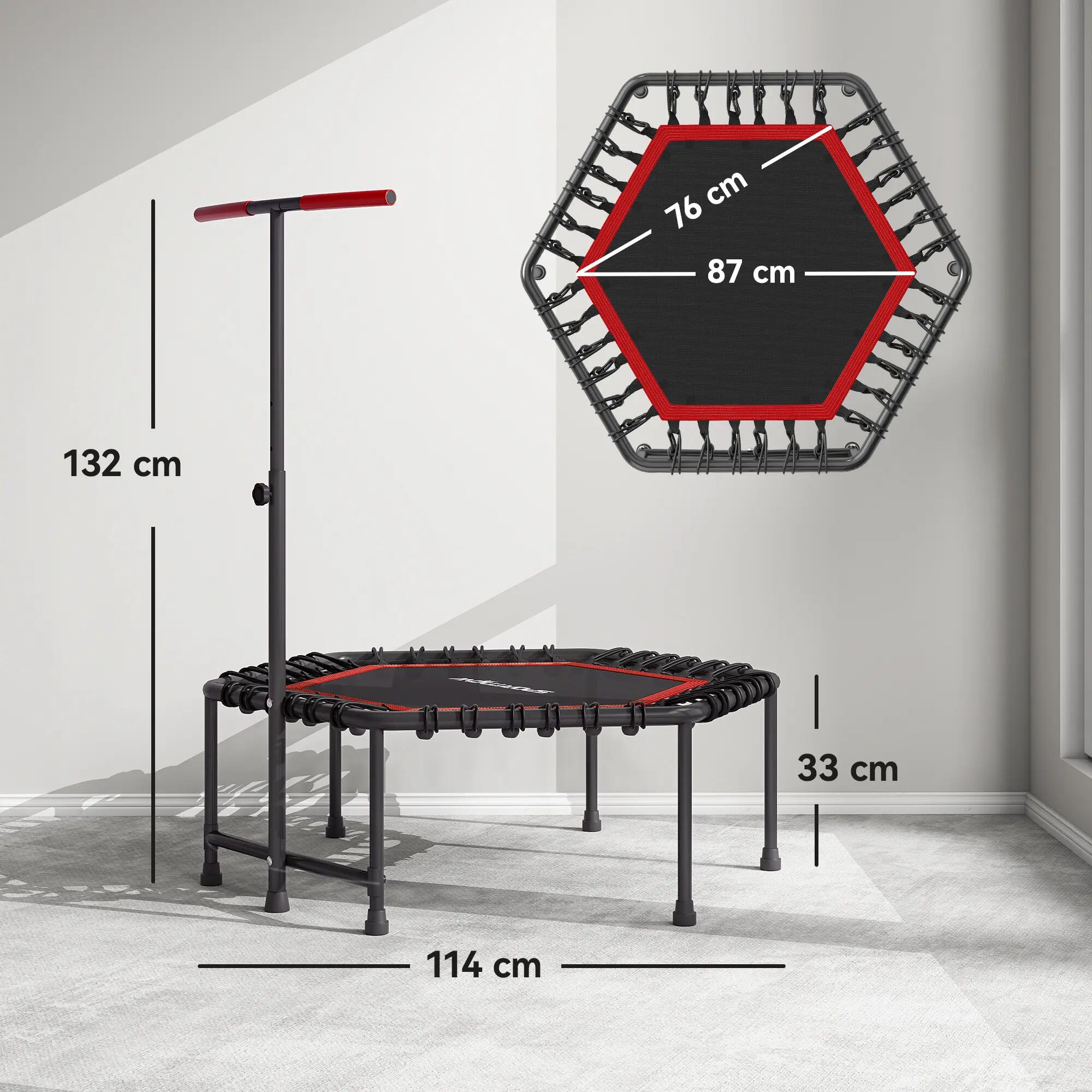 Trampoline de fitness 114 cm, cordes élastiques, poignée réglable 3 positions, t 5/9