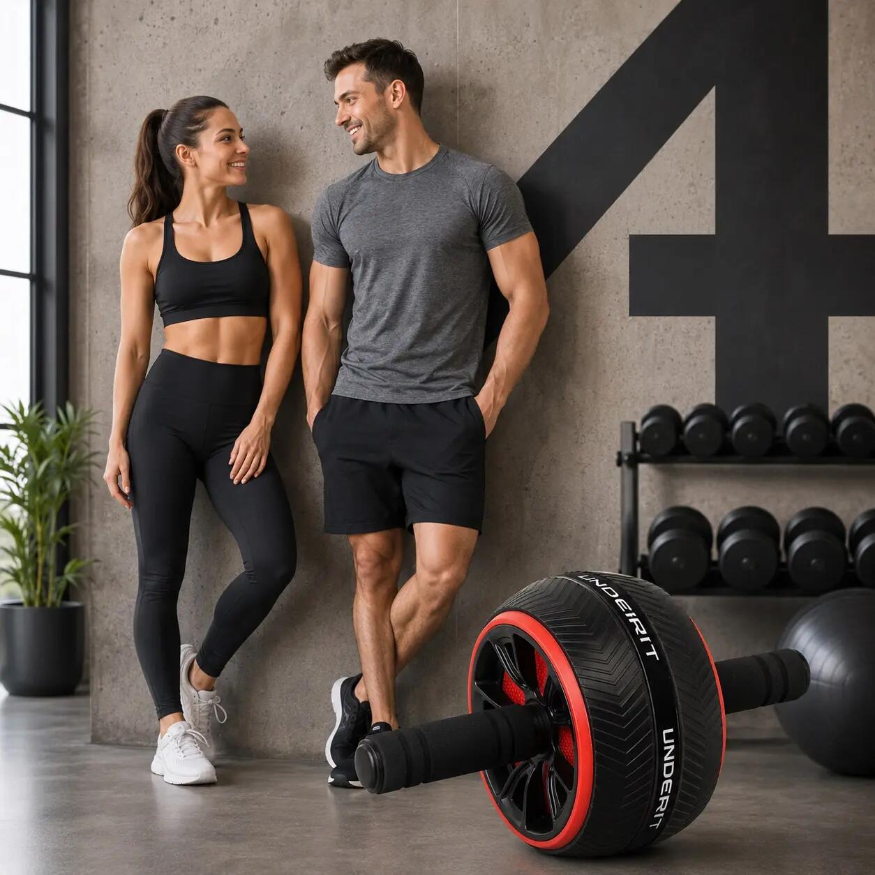 Kółko do ćwiczeń brzucha UNDERFIT AB Wheel 4/6