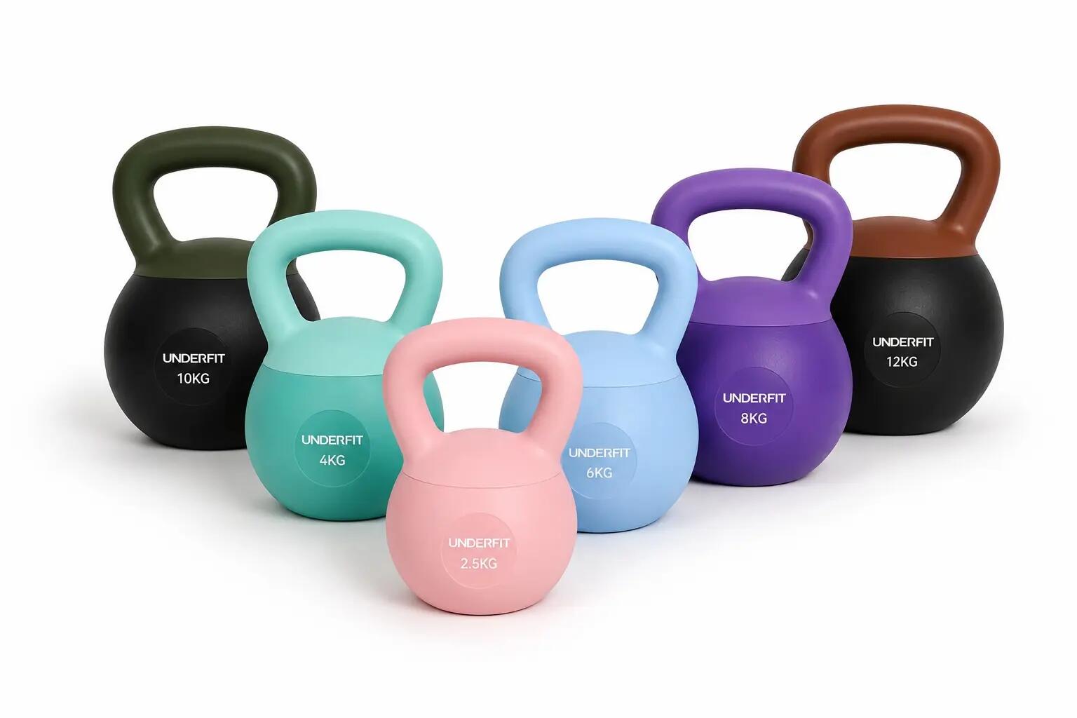Zestaw Kettlebell Soft 2,5-12 kg 6 szt. Miękkie Odważniki UNDERFIT 1/14