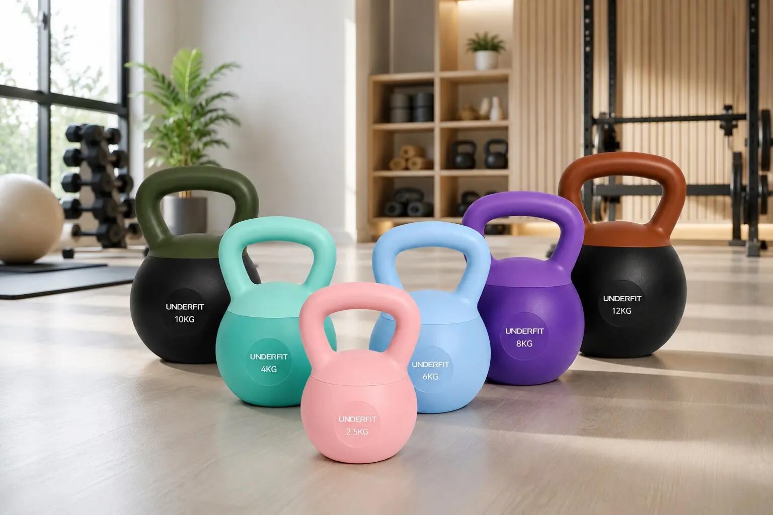 Zestaw Kettlebell Soft 2,5-12 kg 6 szt. Miękkie Odważniki UNDERFIT 8/14