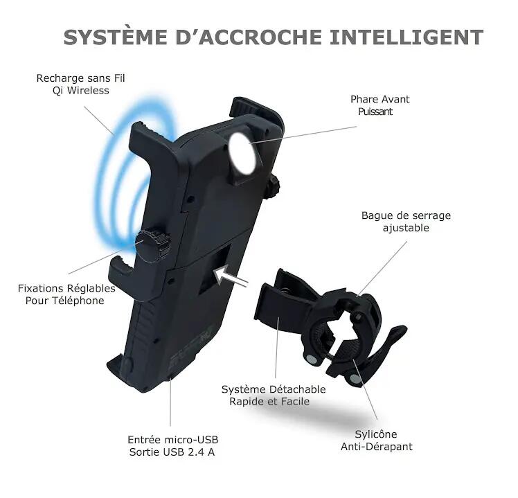 Porta telefono con induzione o filo di ricarica qualsiasi supporto Sunslice cycl 2/8