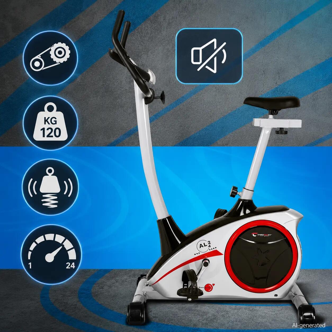 Hometrainer - 150 kg - incl. hartslagband +  mat - AL 2S Digital 3/8