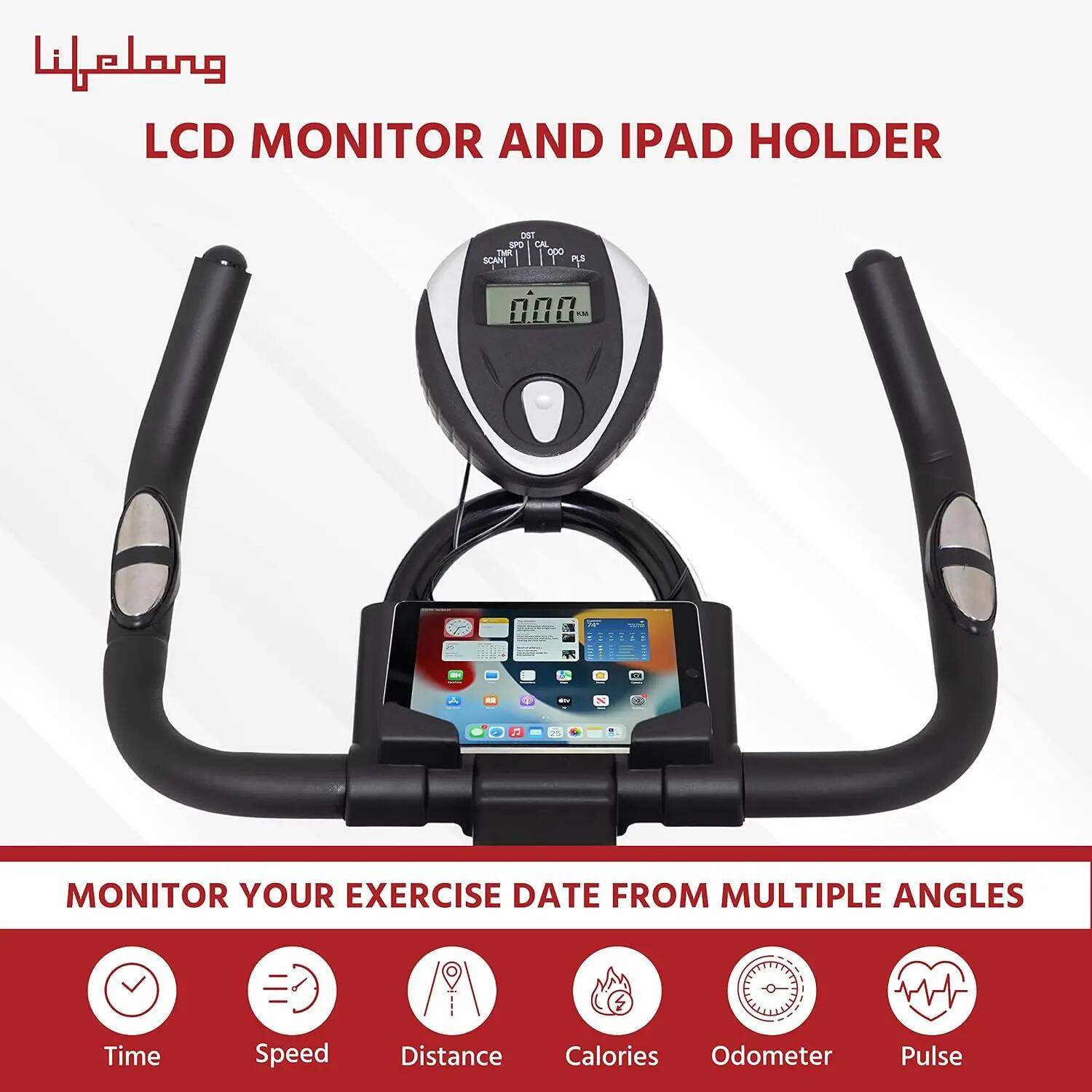 FitPro Spin Bike 8kg Flywheel LCD Heart Rate Sensor -  4