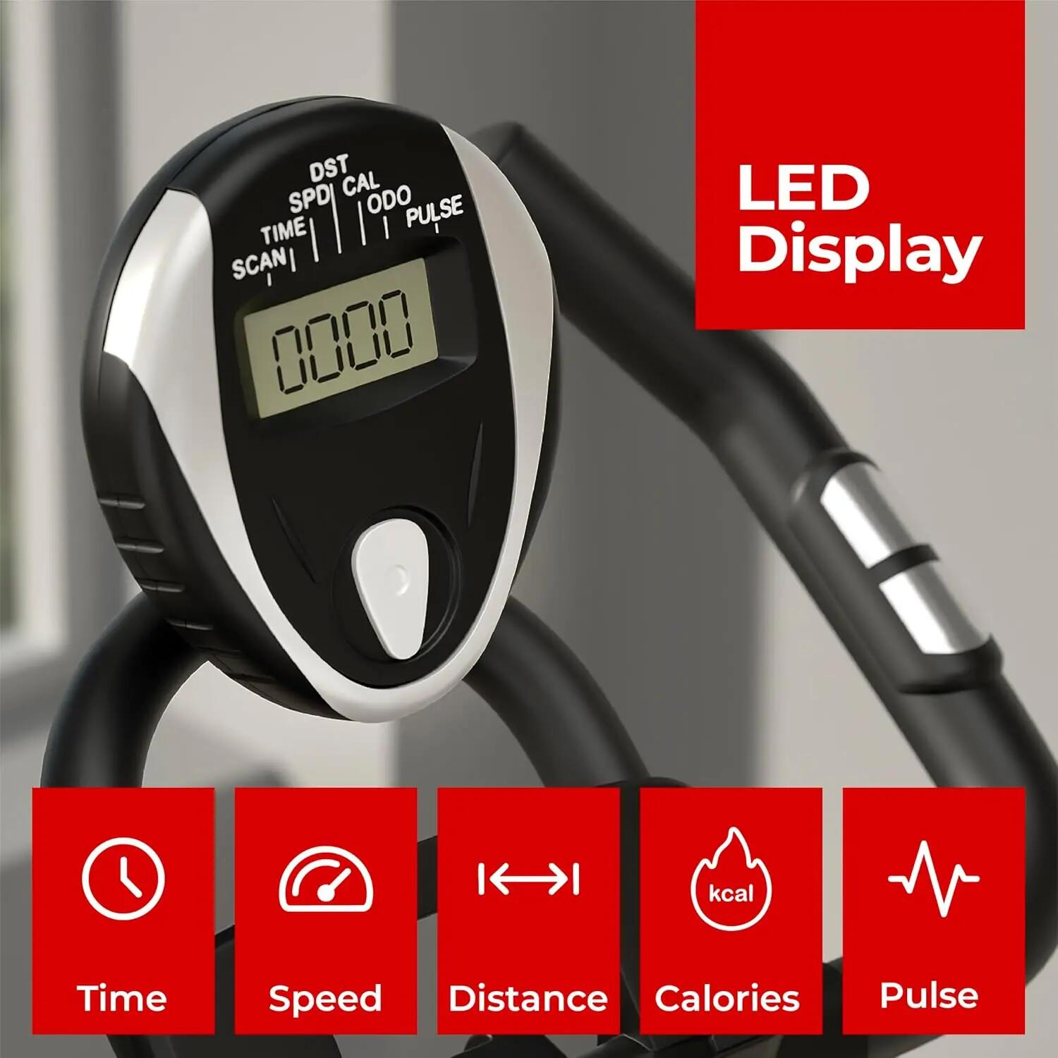 Lifelong Fit Pro Spin Fitness Bike for Home | Exercise Bike for Cardio Workout with 7 KG Flywheel, Adjustable Resistance & LED Display | Cushioned Adjustable Seat | Non-Slip Pedals | Max User Weight 120 KG -  4