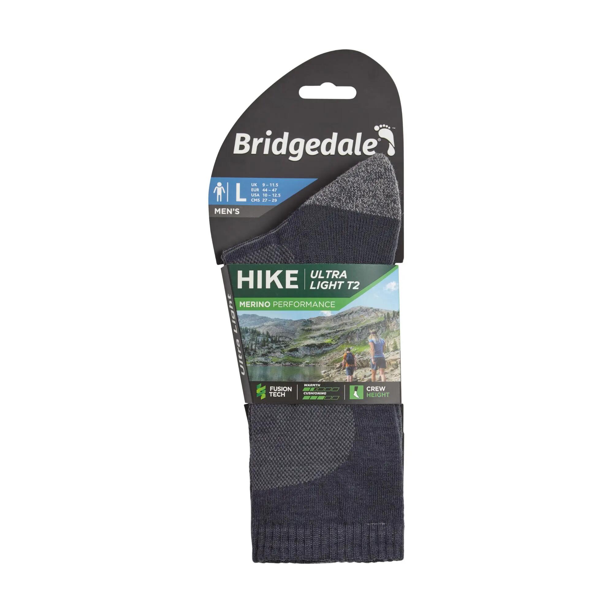 Bridgedale Men's Hike Ultra Light Merino Performance Crew Socks -  4