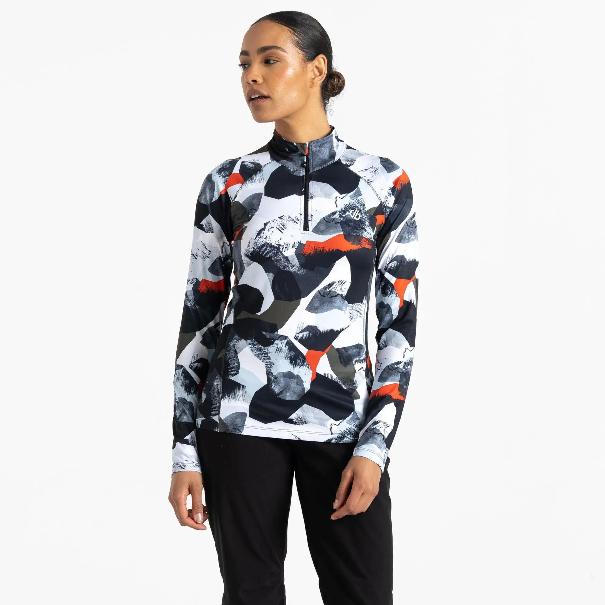 Polaire randonnée femme Divulge Core Str -LichGrnAbstr - noir 2/6