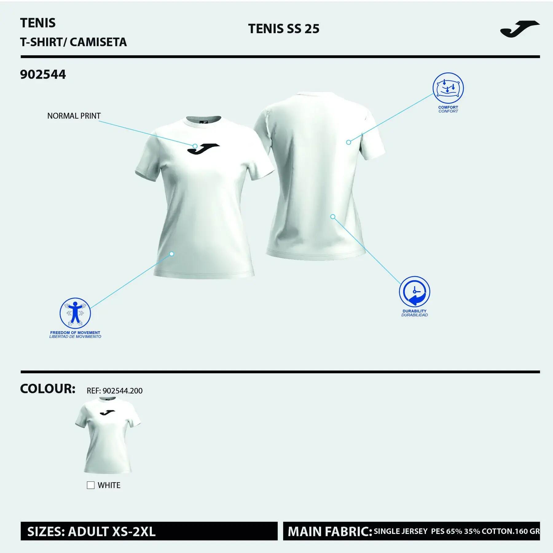 Camiseta de tenis Joma Challenge para mujer 2/5